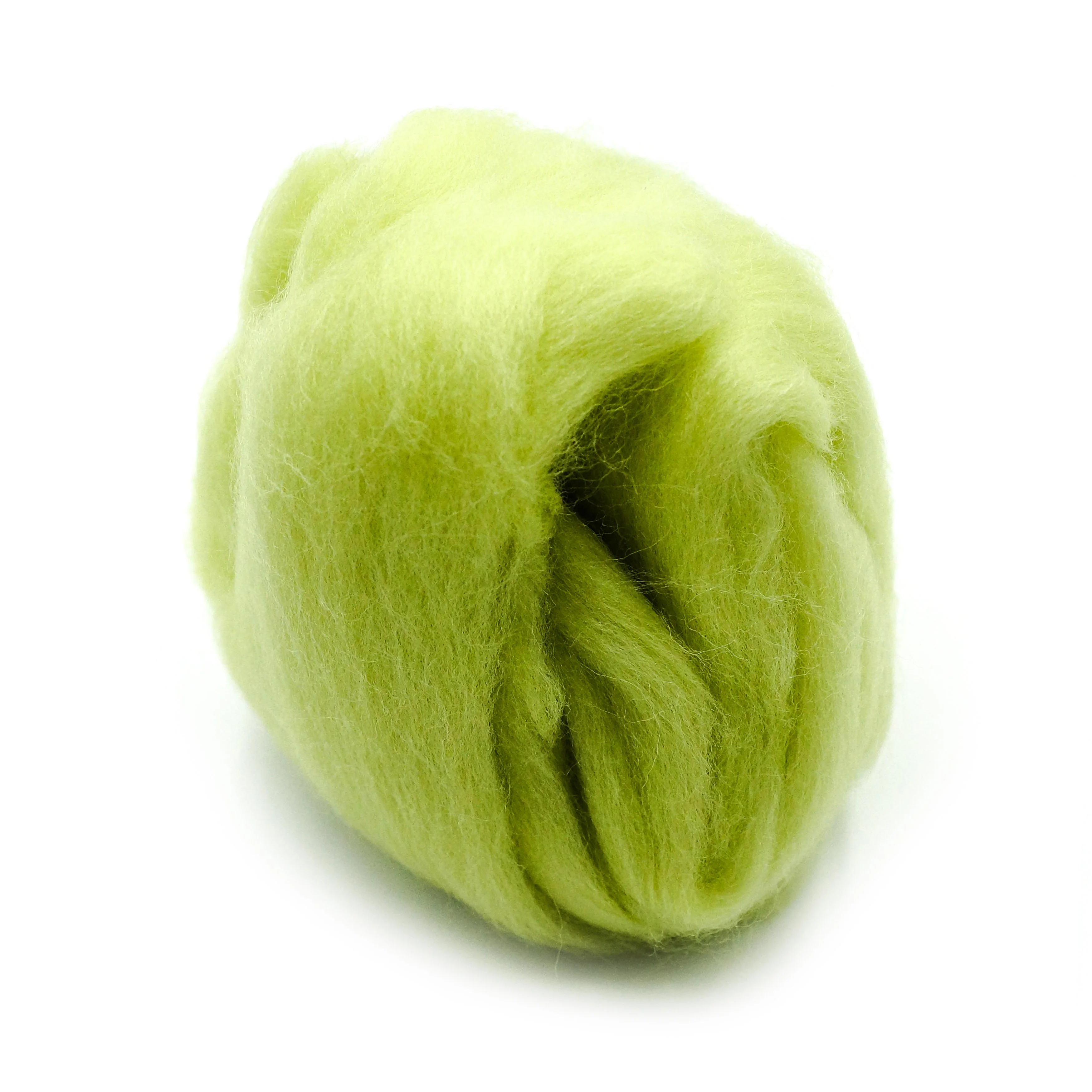 Natural Wool Roving (Lime Green) - Image 3