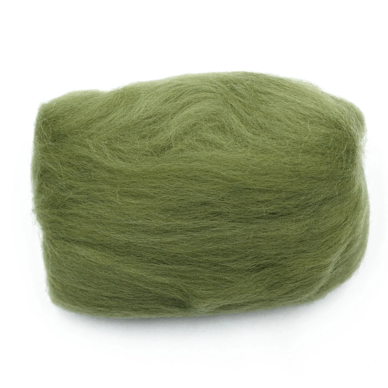 Natural Wool Roving (Moss Green) - Image 3