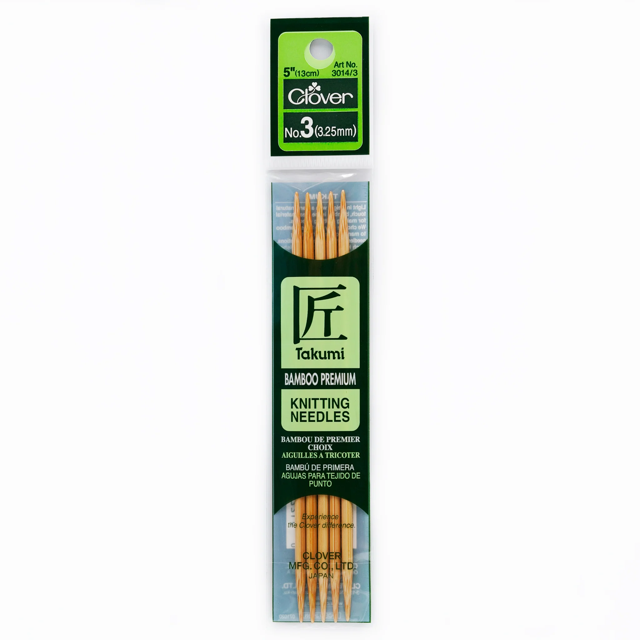 Takumi Bamboo Knitting Needles Double Pointed (5") No. 3