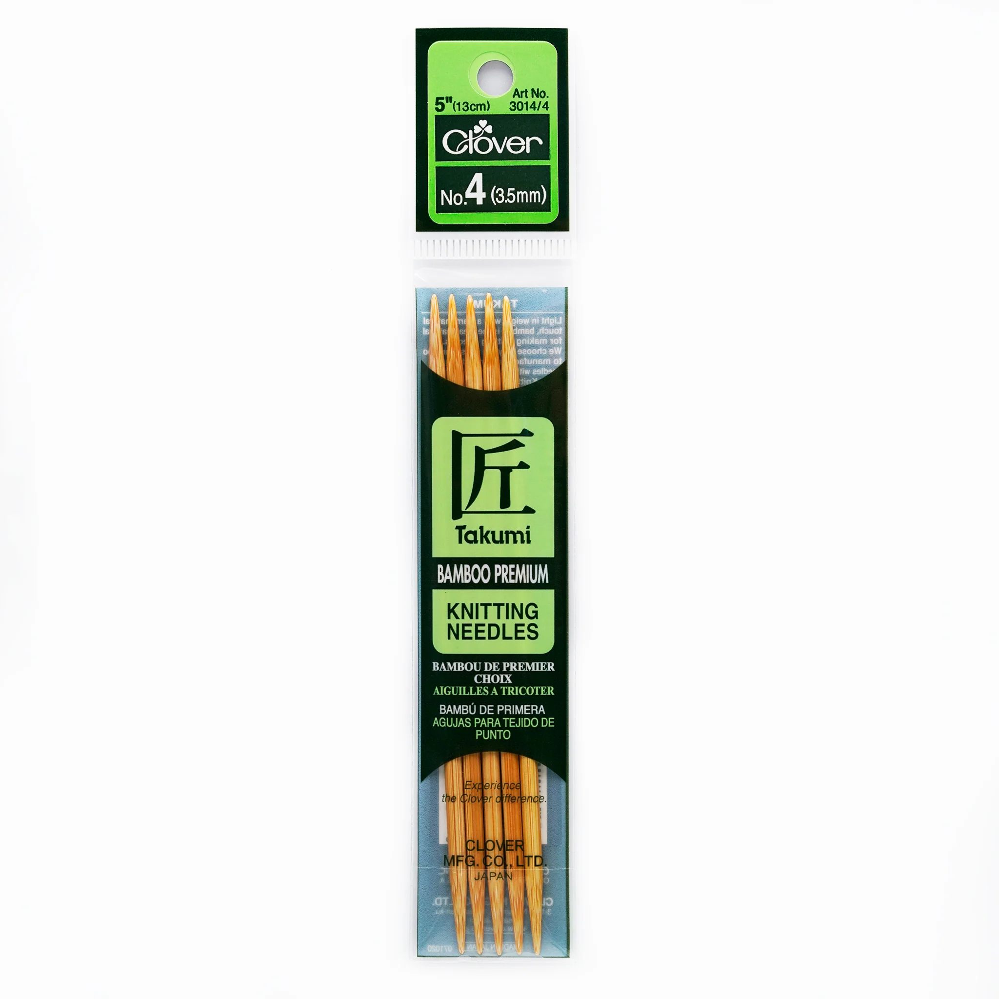 Takumi Bamboo Knitting Needles Double Pointed (5") No. 4 - Image 2
