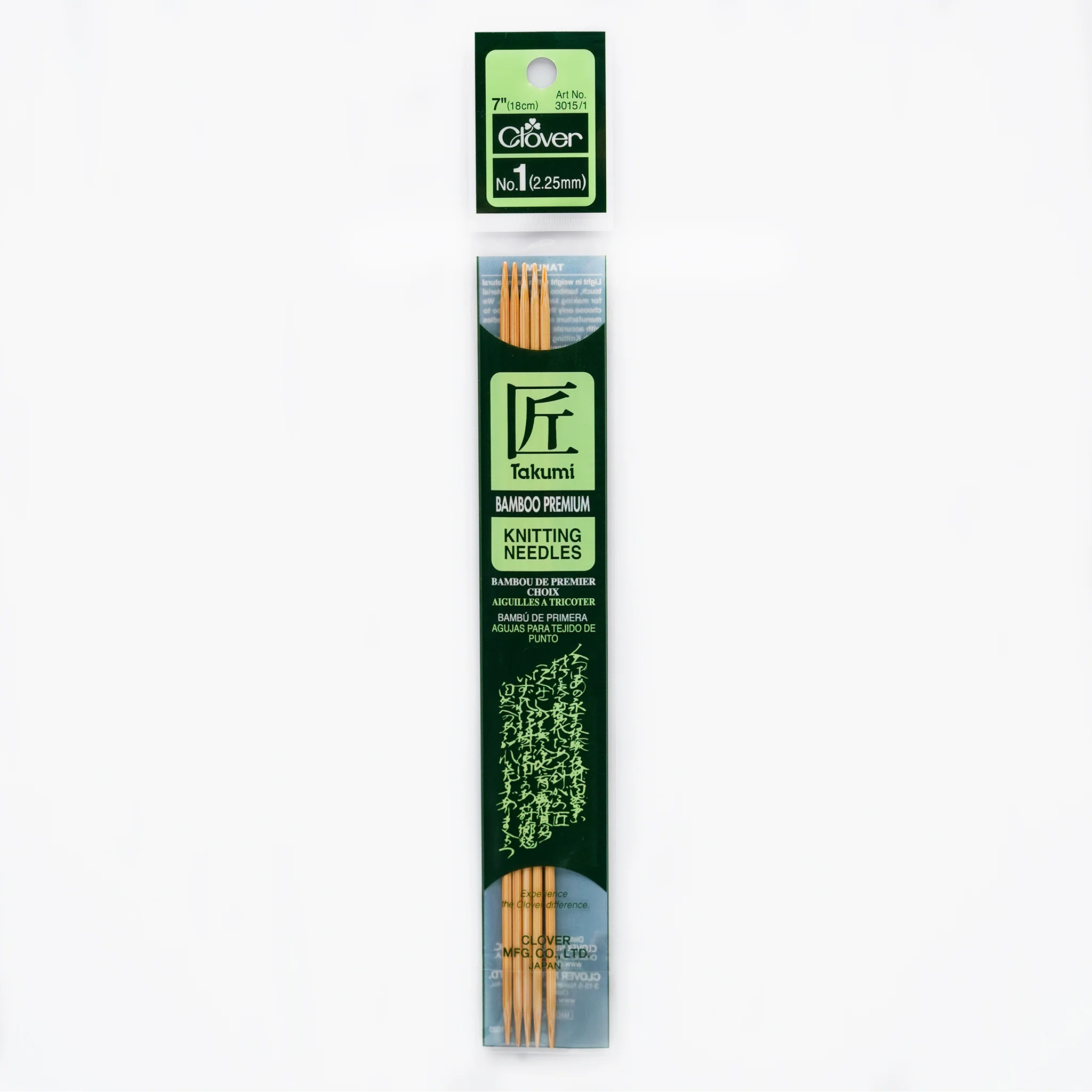Takumi Bamboo Knitting Needles Double Pointed (7") No. 1